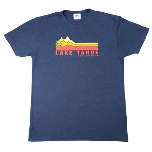 Coastal Classics Lake Tahoe California Mens T Shirt‎ Navy Blue Graphic Tee